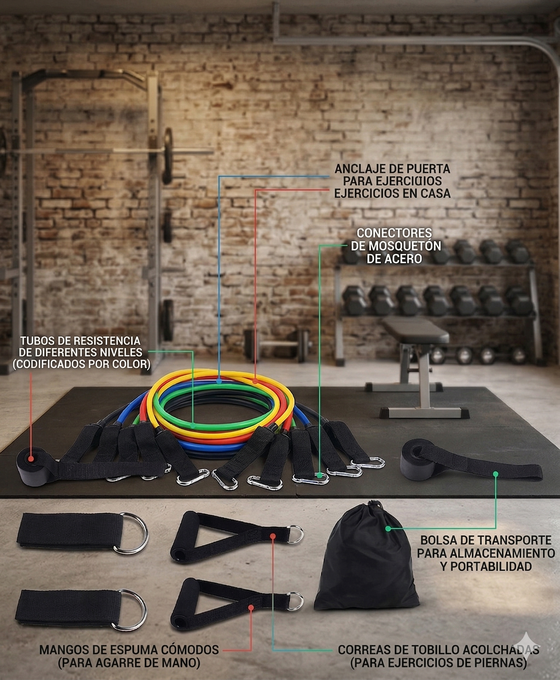 Kit De Bandas De Resistencia 11pzs