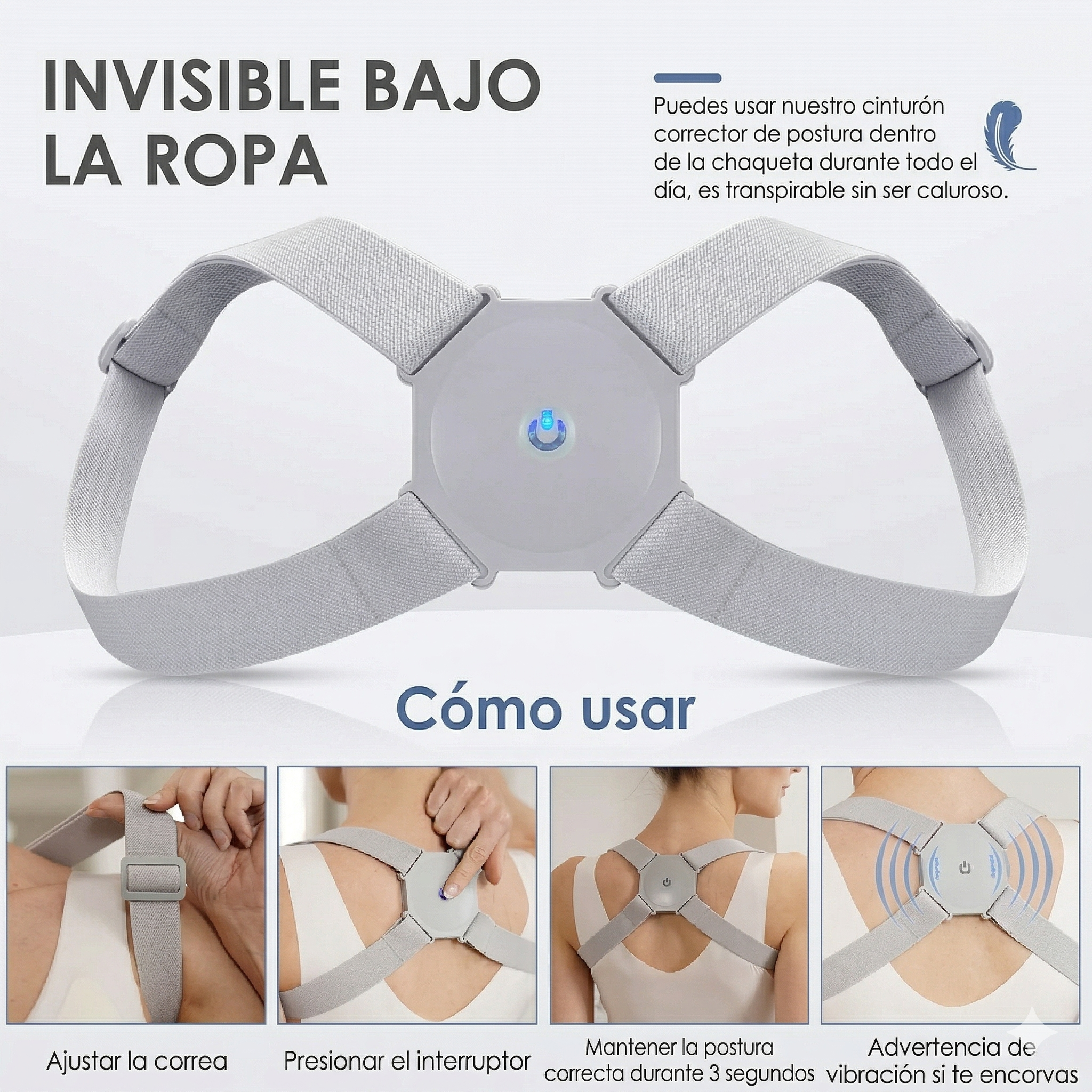 Corrector De Postura Invisible con Sensor